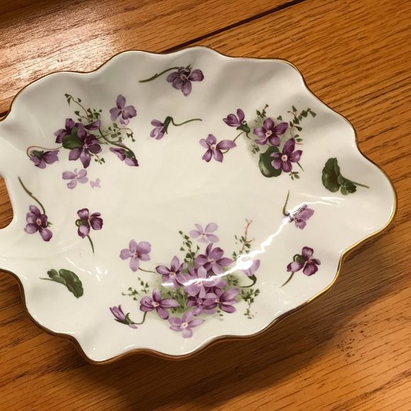 Antique Hammersley Victorian Violets small Oval bowl England - Picture 2 of 4